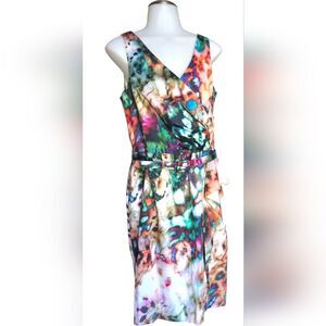 Rickie Freeman for Teri Jon Colorful Belted Dress - 12